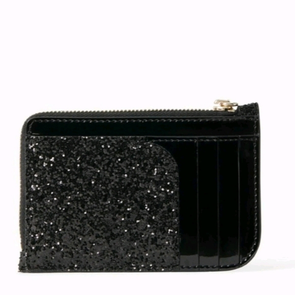 BEST PRICE NWT Kate Spade Odette Glitter Medium L-zip Card Holder - Picture 3 of 7
